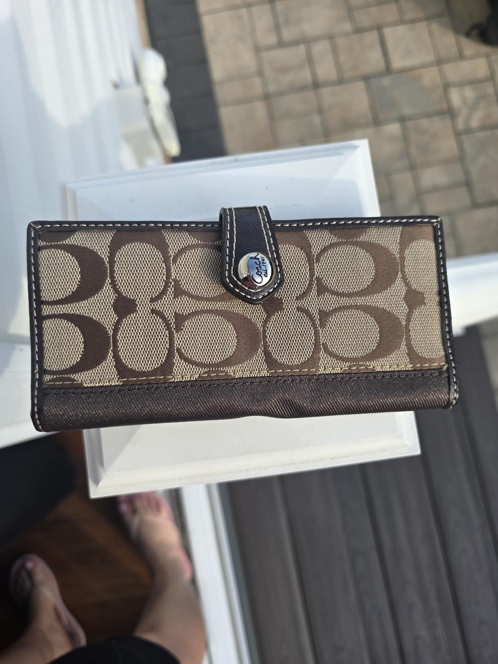Coach Signature Canvas Brown Wallet